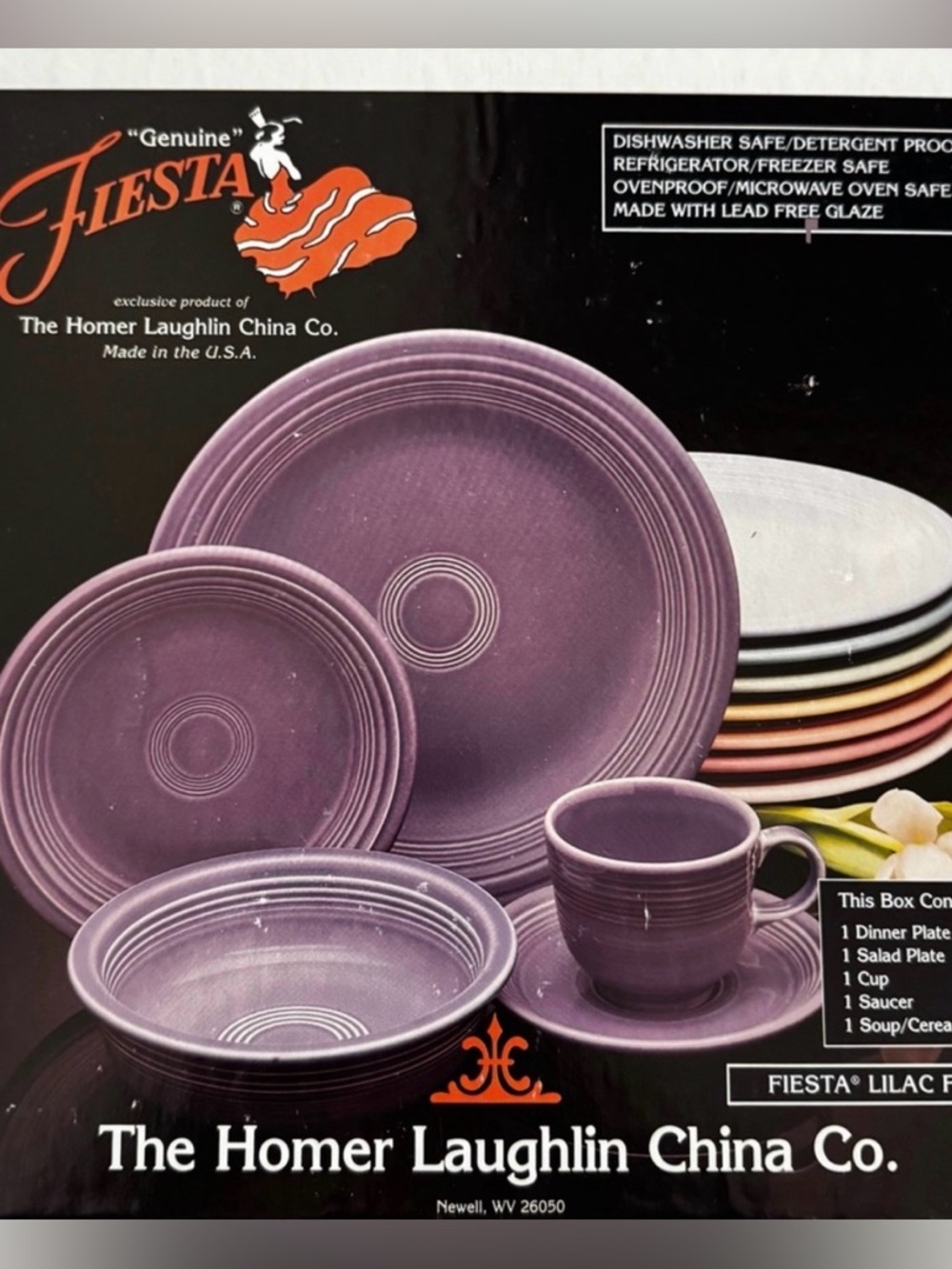 Vintage Fiesta Lilac Five Piece Dinnerware Set - Picture 1 of 15